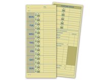 Weekly Time Card, Manila Tag Stock