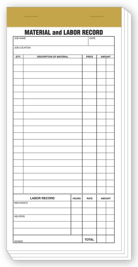 Compact Material and Labor Records