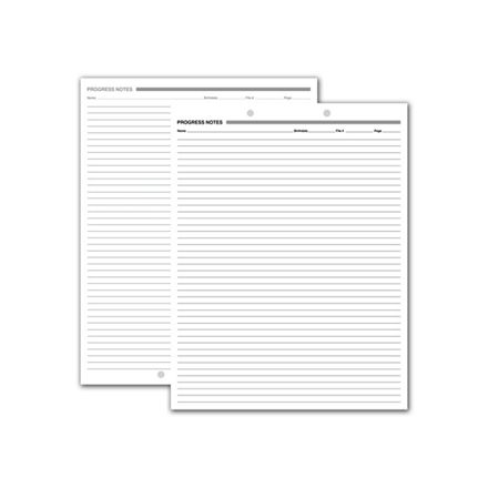 Progress Notes, Two-Hole Punch, White Ledger