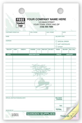 Garden Supply Register Forms - Large 2519T