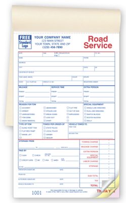 Service Orders, Road/Towing, Booked, Small Format 2525