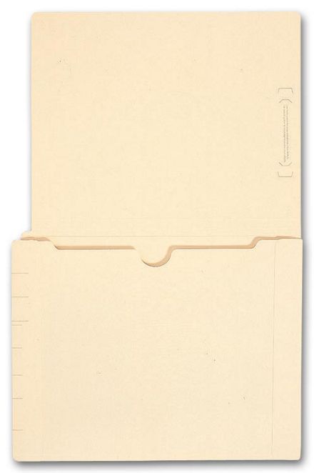 End Tab Full Pocket Manila Folder, 11 pt, No Fastener