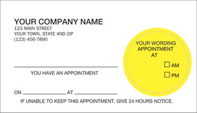Peel and Stick Appointment Card, Imprinted 25832