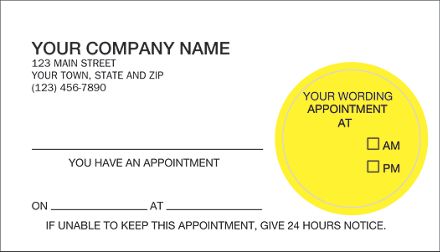 Peel and Stick Appointment Card, Imprinted