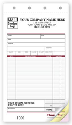 Sales Slips - Image with Special Wording 2590