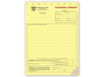 Change Order Form - Contractors - Yellow Carbonless