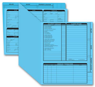 Real Estate Folder, Right Panel List, Letter Size, Blue 275B