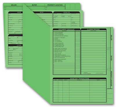 Real Estate Folder, Right Panel List, Letter Size, Green 275G