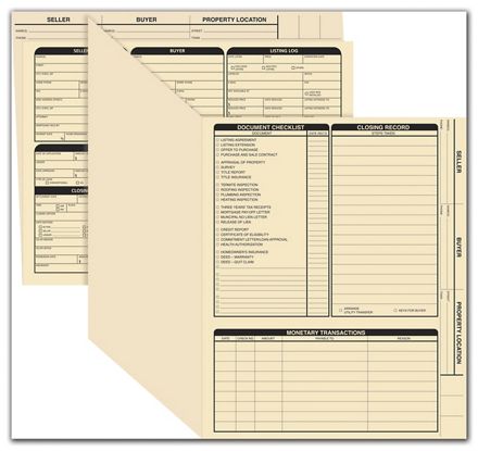 Real Estate Folder, Right Panel List, Letter Size, Manilla