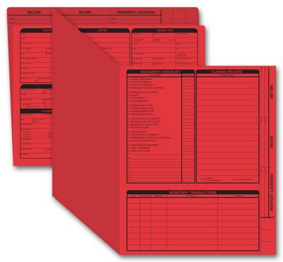 Real Estate Folder, Right Panel List, Letter Size, Red 275R