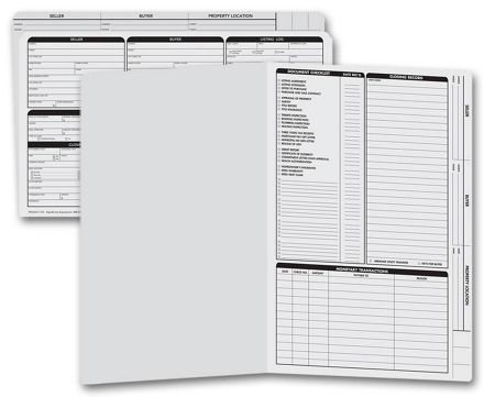 Real Estate Folder, Right Panel List, Legal Size, Gray