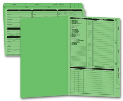 Real Estate Folder, Right Panel List, Legal Size, Green 276G