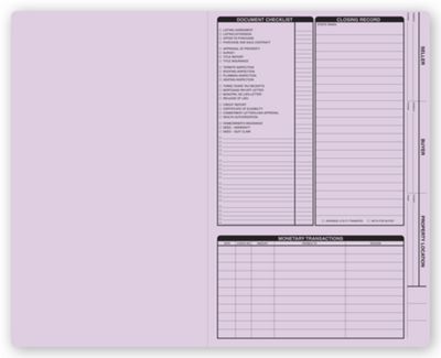 Real Estate Folder, Left Panel List, Legal Size, Lavender 276L