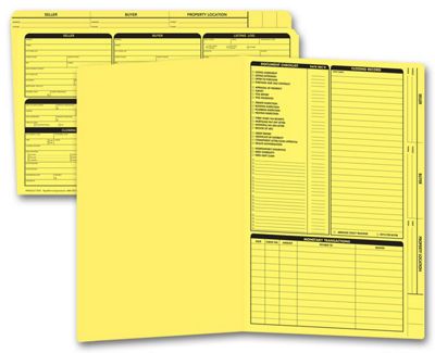 Real Estate Folder, Right Panel List, Legal Size, Yellow 276Y