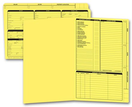 Real Estate Folder, Right Panel List, Legal Size, Yellow
