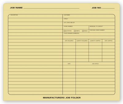 Manufacturers Job Folder 280