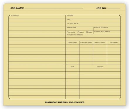 Manufacturers Job Folder
