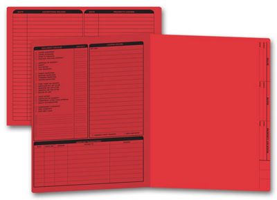 Real Estate Folder, Left Panel List, Letter Size, Red 285R