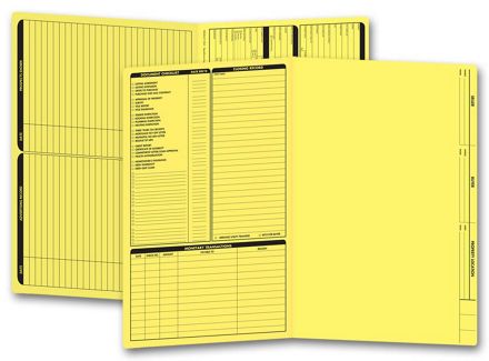 Real Estate Folder, Left Panel List, Legal Size, Yellow