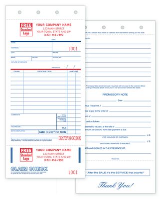 Service Orders - with Claim Check and Carbons 305