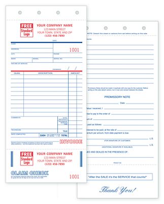 Service Orders - with Claim Check and Carbons 305