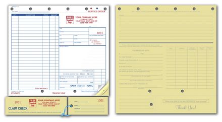Service Orders, Carbonless, Claim Check, Large Format