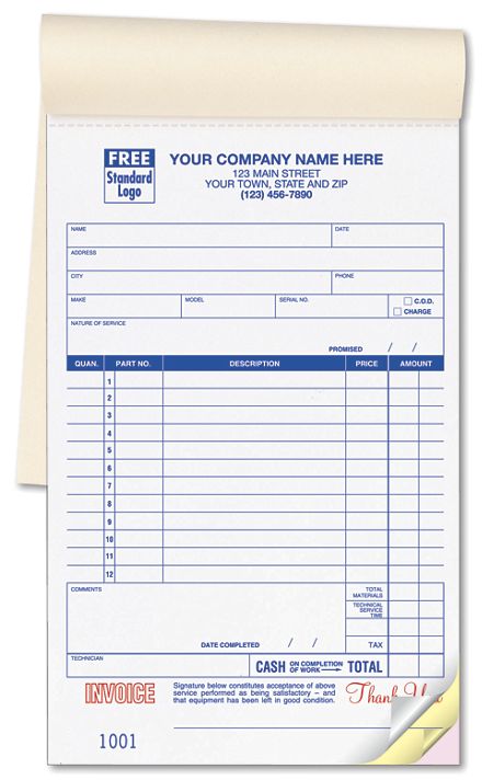 Service Orders, Booked, Large Format