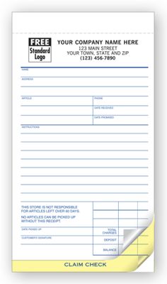 Repair Order Forms - Jewelry Repair Orders with Poly Bag 322