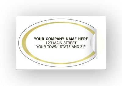 Oval Labels - Advertising Labels - Gold Foil Border 323