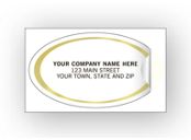 Oval Labels - Advertising Labels - Gold Foil Border