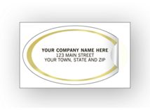 Oval Labels - Advertising Labels - Gold Foil Border