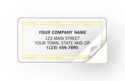 Advertising Labels with Gold Foil Border, Poly Film 324