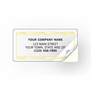 Advertising Labels with Gold Foil Border, Poly Film 324