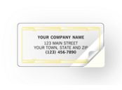 Advertising Labels with Gold Foil Border, Poly Film