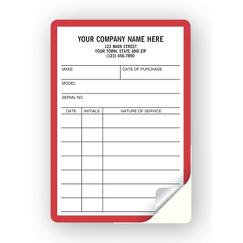 Equipment Service Record Labels, Red/Blue Border