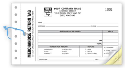 Merchandise Return Tag