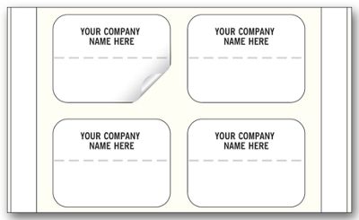 Price Labels, Padded, Paper, White, 1 X 3/4