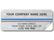 Advertising Labels, Padded, Brushed Chrome Poly Film,