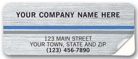 Advertising Labels, Padded, Brushed Chrome Poly Film,