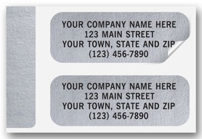 Advertising Labels, Padded, Paper, Silver Foil, 334