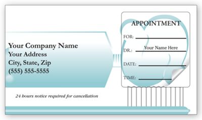 Dental Appointment Cards, Peel and Stick, Toothbrush Design 3358