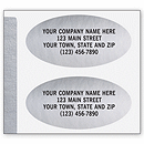 Advertising Labels, Padded, Paper, Silver Foil, Oval 336