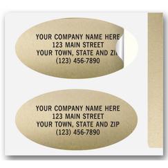 Advertising Labels, Padded, Paper, Gold Foil, Oval
