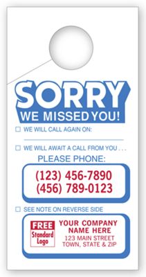 Doorknob Hanger - Sorry We Missed You 34
