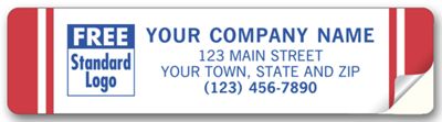 Advertising Labels, Padded, White with Red Stripes 343