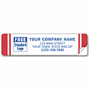 Advertising Labels, Padded, White with Red Stripes 343