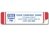 Advertising Labels, Padded, White with Red Stripes