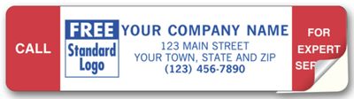 Call For Expert Service Labels, Padded, Red Stripes 345