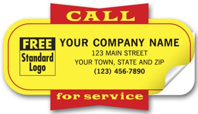 Service Labels, Call for Service, Yellow, Padded 346