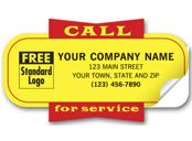 Service Labels, Call for Service, Yellow, Padded